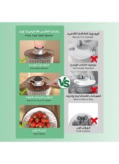 عربست 6L سلطة آلة دوارة ، الخس آلة التجفيف ، من السهل الضغط على نطاق واسع آلة تجفيف الخضار سلطة خلاط ، مع دفع قضيب قابل للسحب ، زر الفرامل ، الخضروات ، والأعشاب ، التوت ، الفواكه  - Image 3