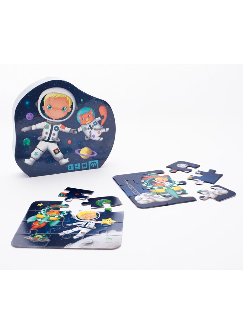 EUREKA KIDS - Eurekakids 4 Sets Astronaut Evolutive Puzzles - 43pcs| Educational toy for Toddler and Kids | Encourage Logical Thinking and Observation Skills|Solar System and Human Exploration| For 3Y+ - Image 1