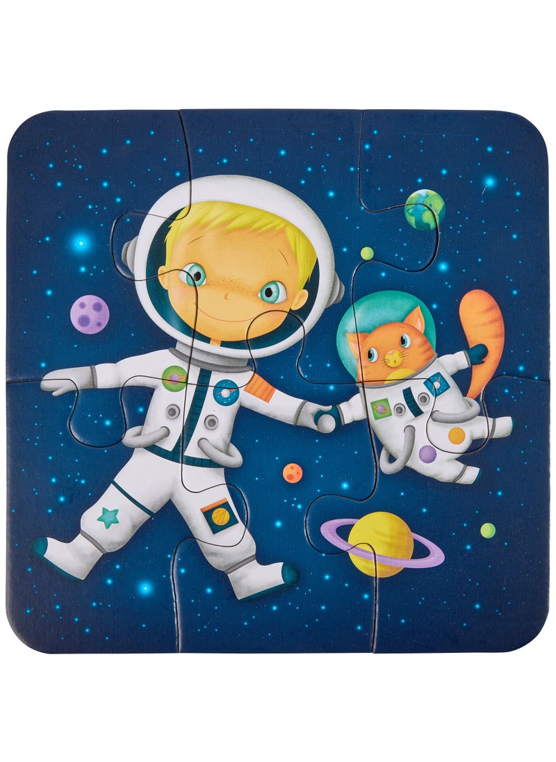 EUREKA KIDS - Eurekakids 4 Sets Astronaut Evolutive Puzzles - 43pcs| Educational toy for Toddler and Kids | Encourage Logical Thinking and Observation Skills|Solar System and Human Exploration| For 3Y+ - Image 1