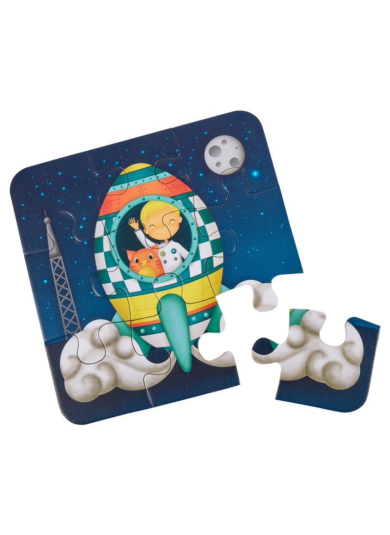 EUREKA KIDS - Eurekakids 4 Sets Astronaut Evolutive Puzzles - 43pcs| Educational toy for Toddler and Kids | Encourage Logical Thinking and Observation Skills|Solar System and Human Exploration| For 3Y+ - Image 1