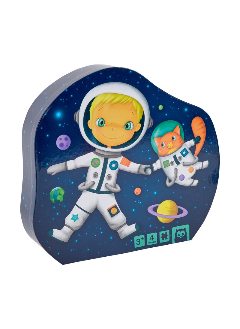 EUREKA KIDS - Eurekakids 4 Sets Astronaut Evolutive Puzzles - 43pcs| Educational toy for Toddler and Kids | Encourage Logical Thinking and Observation Skills|Solar System and Human Exploration| For 3Y+ - Image 1