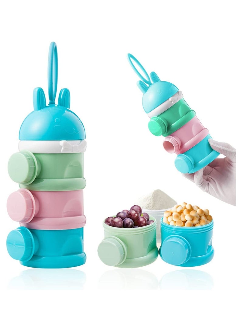 كابتن تيك Baby Formula Dispenser, Non-Spill Portable Stackable Baby Cartoon Milk Powder Box Dispenser, Snack Storage Container, Bpa Free, 3 Layer, Formula to Food Container Set, Multi-color, No Powder Leakage - Image 4