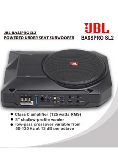 JBL JBL Basspro SL 2 (8") Compact Powerful Active Stereo Subwoofer System for Car Radios, Fits Under the Front Seat - Black  - Image 2