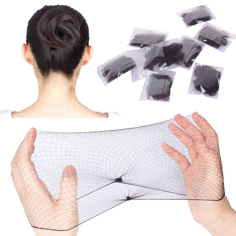 WeKen Blonde Hair Net 10 Pcs Elastic Mesh Invisible Hair Nets for Hair Bun Making Women Sleeping Ballet Dancer Kitchen Food Serive 20 Individual Pack