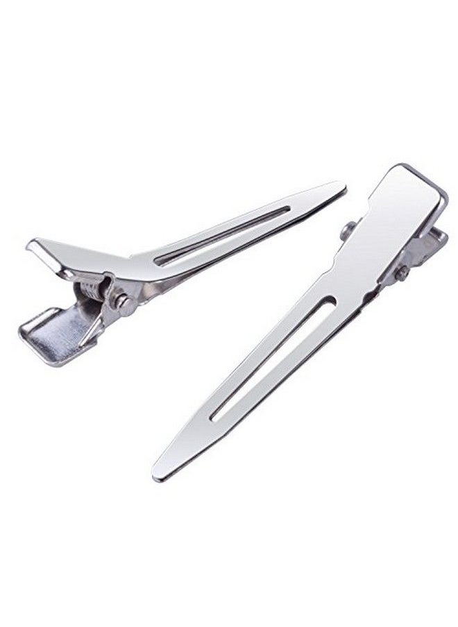 BronaGrand 100Pcs 4.5Cm Silver Single Prong Curl Clips Silver Section Clips Metal Alligator Hair Pins Clips Clothing For Hair Extensions  - Image 5
