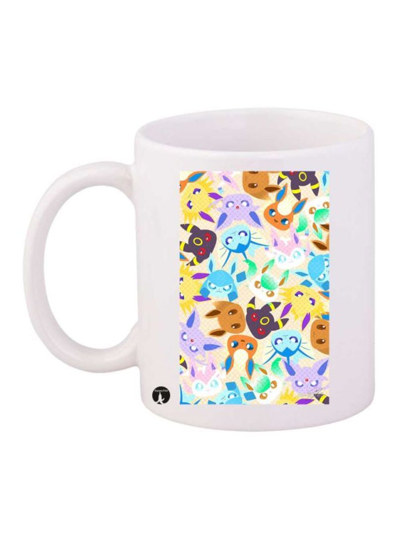 Pokemon Printed Mug White/Yellow/Orange Standard Size