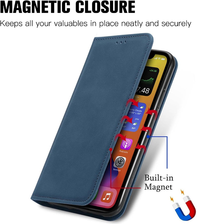 Cracedily Case for Honor X8B Case, Premium Leather Flip Wallet Case with Card Slots and Horizontal Stand Function Magnet Coque Cover Protective Case for Honor X8B, Teal - Image 2