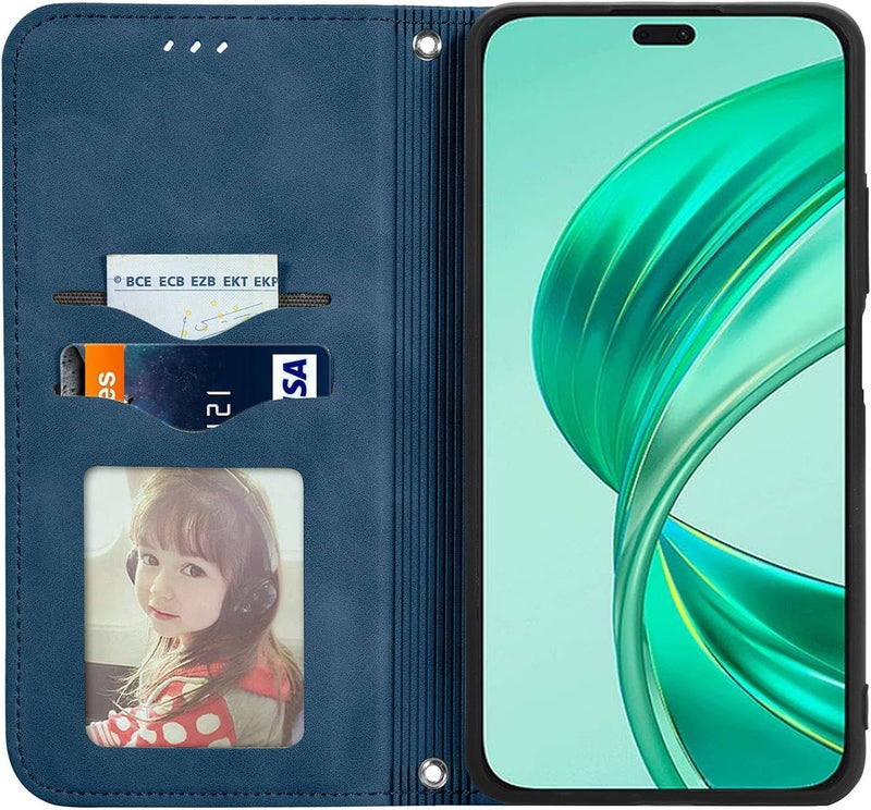 Cracedily Case for Honor X8B Case, Premium Leather Flip Wallet Case with Card Slots and Horizontal Stand Function Magnet Coque Cover Protective Case for Honor X8B, Teal - Image 4