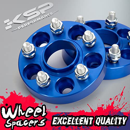 KSP PERFORMANCE KSP 5x100 Wheel Spacers 25mm for 5 Lug 1992-2023 Impreza, 2000-2013 Outback, 1989-2014 Legacy, 1997-2017 Forester, 2012-2016 Scion FR-S 12x1.25 Thread 56.1mm Hub Bore Hubcentric Blue Wheel Adapters - Image 5