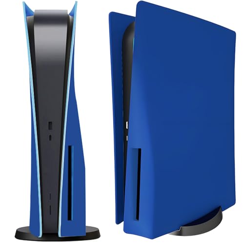 Megadream PS5 Console Replacement Shell, Megadream Hard ABS Shockproof Anti-Scratch Dustproof Case Cover Replace Faceplate Compatible with PlayStation 5 Disc Edition - Blue - Image 1
