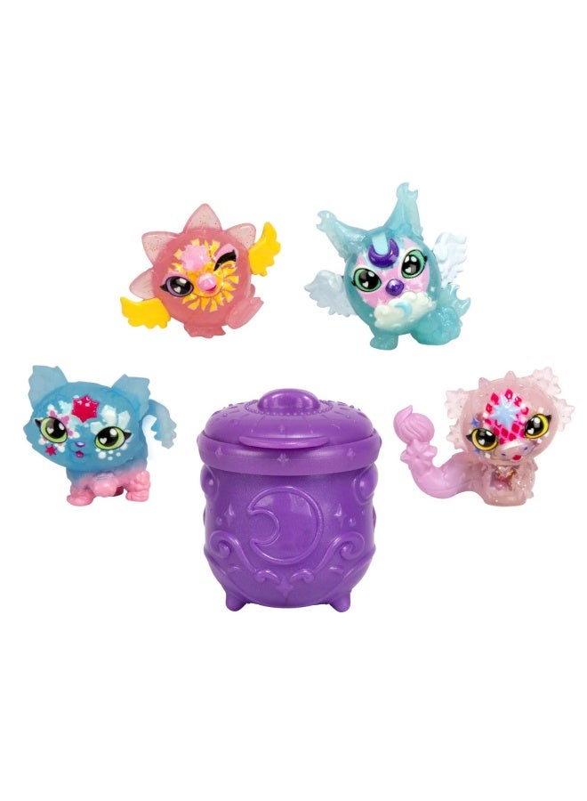 Magic Mixies مجموعة ميني ميكسيز السحرية 4 عبوات من سلسلة شيمر فيرس - مجموعة سحرية متنوعة - Image 1