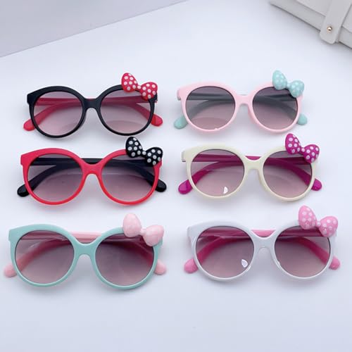 STORE 2508 Pack of 6 Cute Bow Sunglasses UV400 Protection for 3 to 8 year old Kids Fancy Novelty Eyeglasses for Party Picnic Holiday Return Gift - Image 2