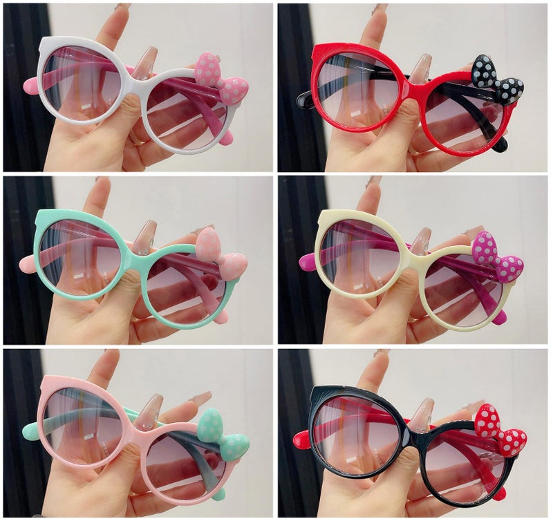 STORE 2508 Pack of 6 Cute Bow Sunglasses UV400 Protection for 3 to 8 year old Kids Fancy Novelty Eyeglasses for Party Picnic Holiday Return Gift - Image 4