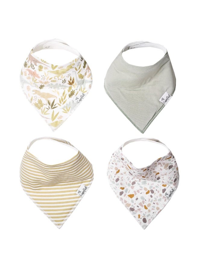 Copper Pearl 4 Pack Soft Cotton Baby Bibs for Drooling and Teething, Absorbent Drool Bibs for Baby Girl and Boy, Adjustable to Fit Newborns to Toddlers, Tons of Styles (Rex) - Image 1