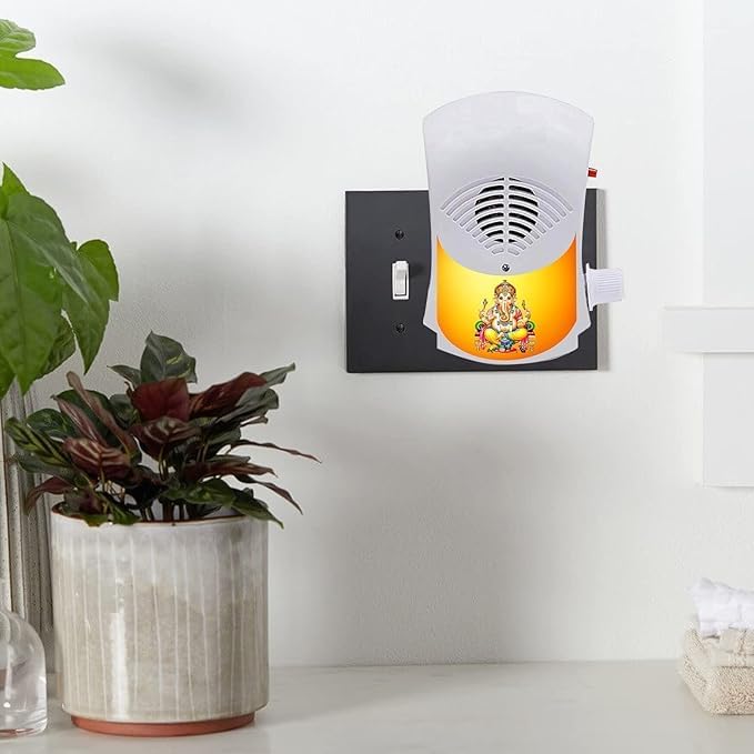 NSE Shri Swami Samarth Jai Jai Swami Samartha Hindu Religious Continuous Mantra Chanting Bell Spiritual Devotional Bell Plug N Play Spiritual Chanting with Electric LED Light SS-1 (White) - Image 5