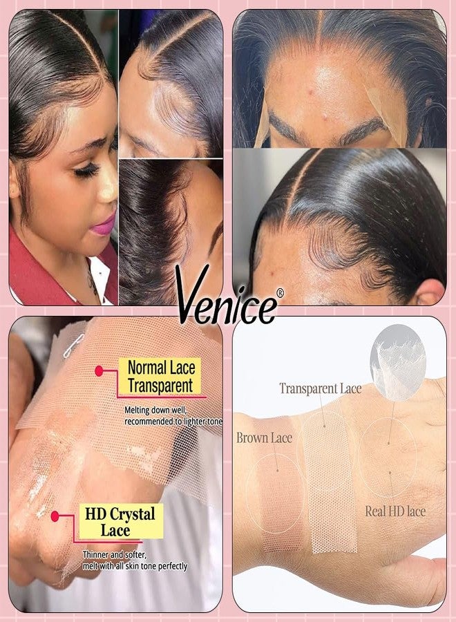Venice Hair Real HD Lace Closure only 0.10mm Ultra-thin Invisible Crystal HD Lace Pre Plucked with Baby Hair Straight Human Hair Lace Frontal Closure (7x5 HD Straight, 18 Inch) - Image 3