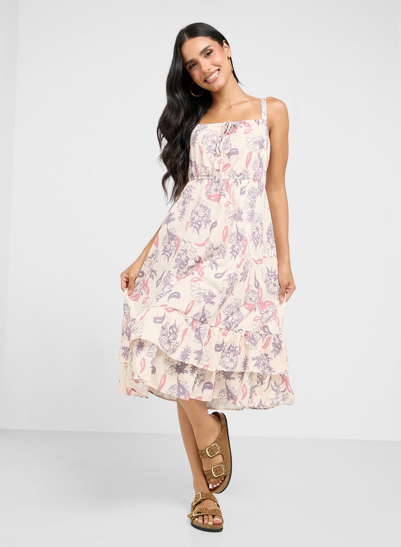 Ginger Floral Ruffle Midi Dress  - Image 4