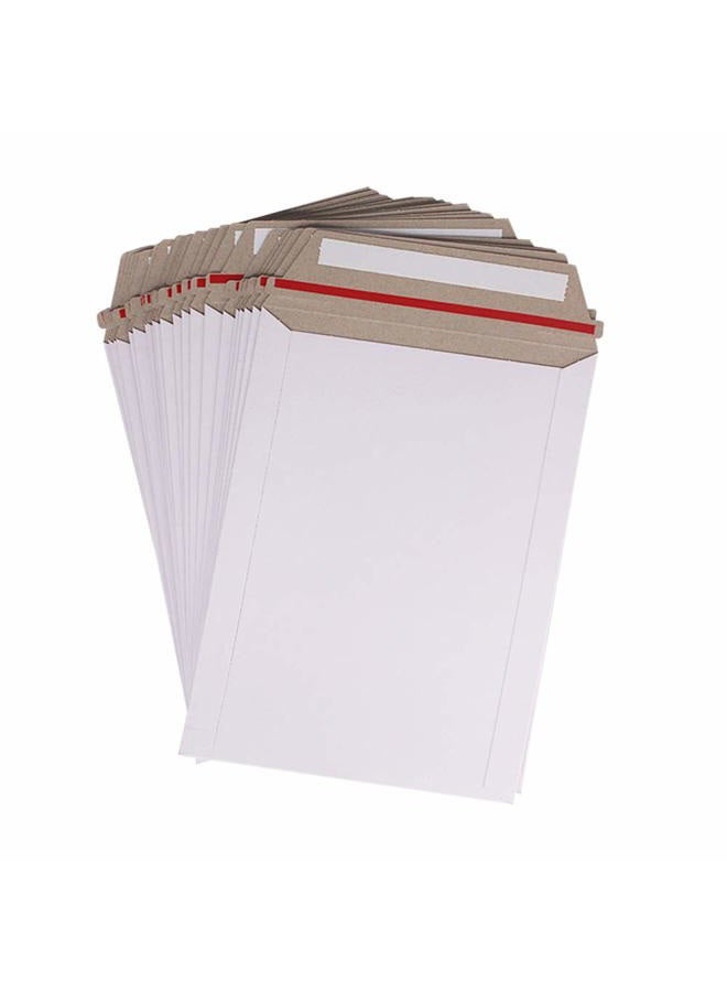 zmybcpack 100 Pack 6X8 inch Self Seal Photo Document Mailers Stay Flat White Cardboard Envelopes White Photography Mailers for CD, Photos, Document - Image 1