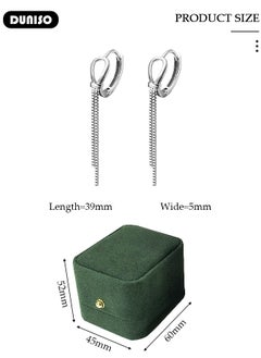 DUNISO 925 Sterling Silver Dangle Earrings for Women, Hypoallergenic Tassel Earrings with Storage box, Elegant Long Dangling Earrings Threader Tassel, for Women Teen Girls  - Image 4