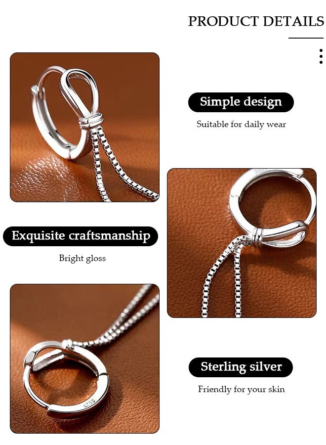 925 Sterling Silver Dangle Earrings for Women, Hypoallergenic Tassel Earrings with Storage box, Elegant Long Dangling Earrings Threader Tassel, for Women Teen Girls