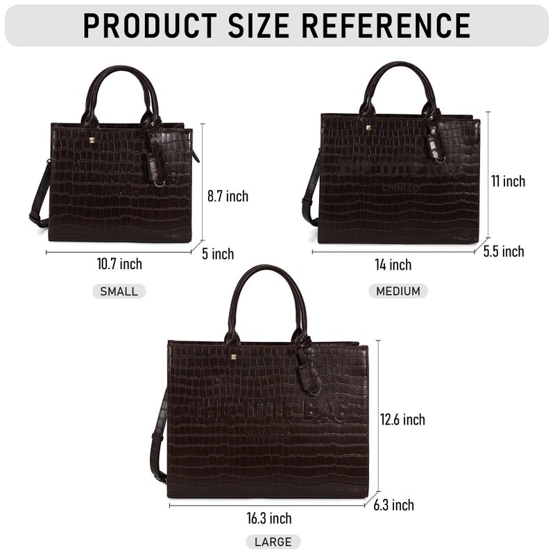 Chinllo Tote Bag for Women Top Handle Satchel Purse and Handbags with Shoulder Strap (D.Coffee-Sc) - Image 2