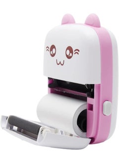 SHOPI Mini Portable Thermal Printer with 1 Roll Paper Pink/White  - Image 2