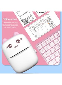 SHOPI Mini Portable Thermal Printer with 1 Roll Paper Pink/White  - Image 3