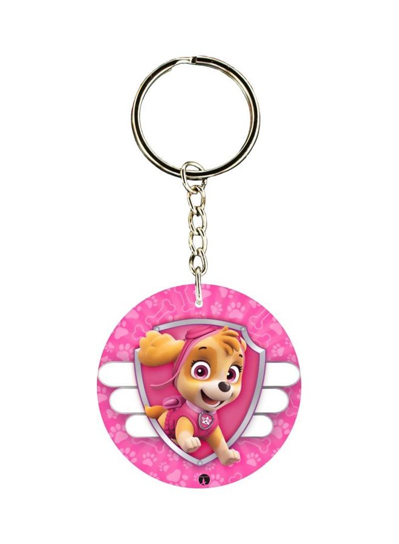 Dog Printed Dual Sided Keychain