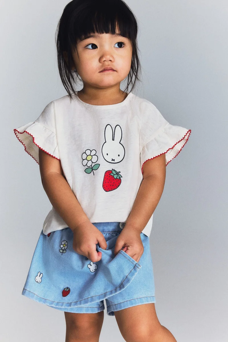 H&M Embroidery-detail denim skort