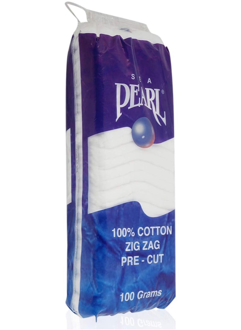 Zigzag Pre Cut Cotton Pads 100 Gms
