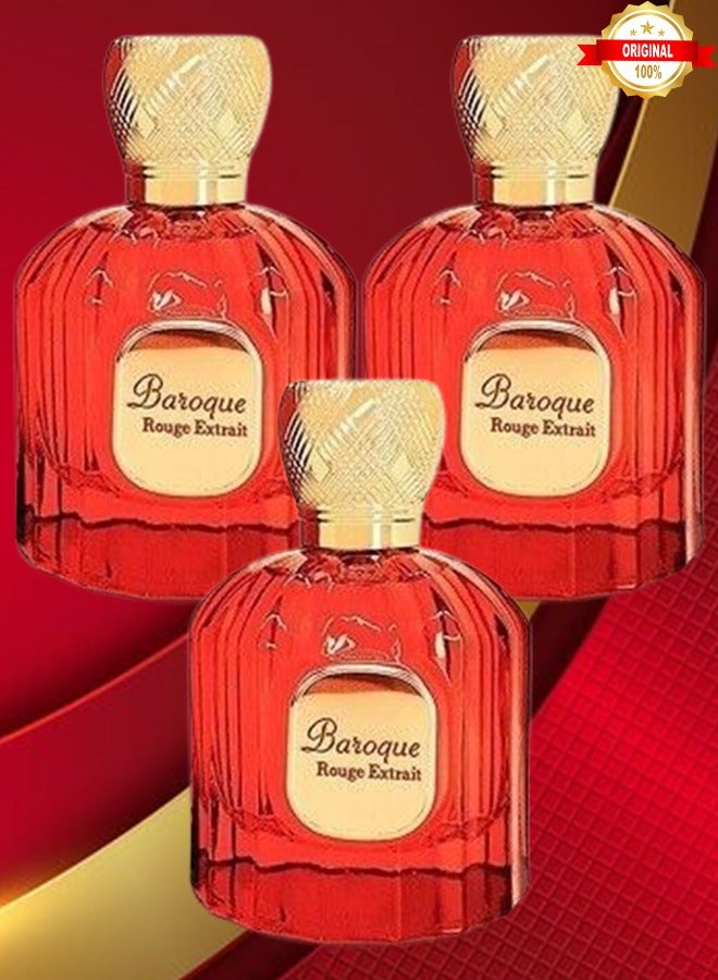 MAISON ALHAMBRA 3 Pieces Maison Baraouque Rouge Extrait Perfume 100ml EDP - Image 1