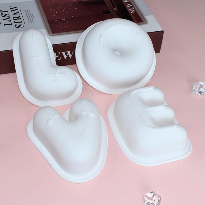 mostsom 4pcs Love Shape Nonstick Baking Molds, Silicone Muffin Pan BPA Free Easy Clean Candy & Chocolate Molds for Cakes, Mousse, Fondant Mould, French Desserts, Pastry (D_ LOVE) - Image 5