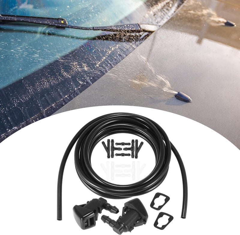 ACROPIX Front Windshield Washer Hose Kit Fit for Ford Edge with 3 Meter Washer Fluid Hose 12 Pcs Hose Connectors - Pack of 15 Black - Image 3