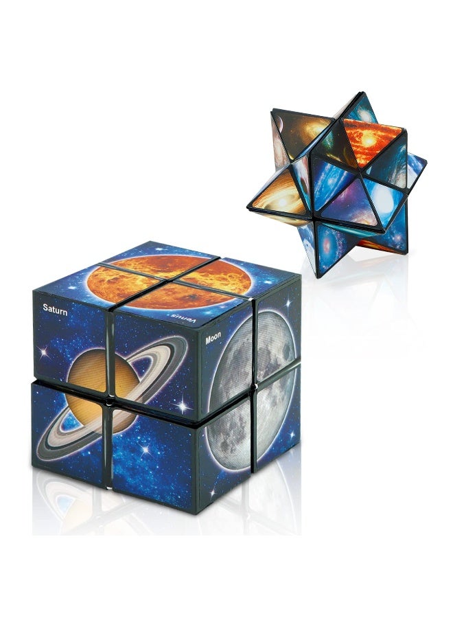 Cube Star 2 in 1 Yoshimoto Cube for Kids and Adults, Toy Gifts for Boys and Girls Ages 8-12 for Children Space Solar System Fidget Puzzles Smart Games Toy (Milky Way) - Image 2
