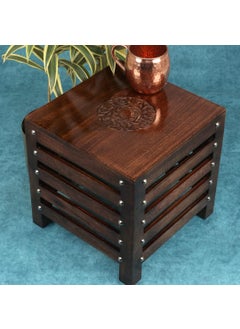 EDIDEUENICA EDIDEUENICA Wooden Beautiful Handmade Stool for Sitting at Living Room Office Balcony DecorHome Furniture can be Used as Small Table Chair Antique Finish 