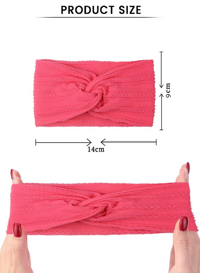 SYGA Baby Headband Nylon Soft Stretchable Thread Hairbands For Newborn Infant Toddler Kids 0-3 Year - Rose Red - Image 4