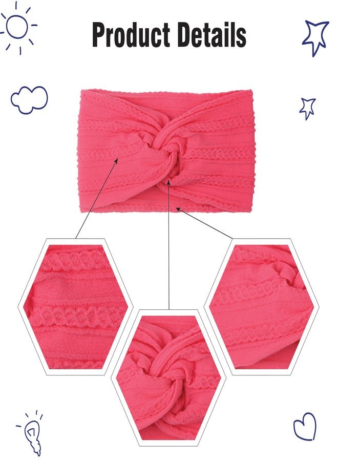 SYGA Baby Headband Nylon Soft Stretchable Thread Hairbands For Newborn Infant Toddler Kids 0-3 Year - Rose Red - Image 5