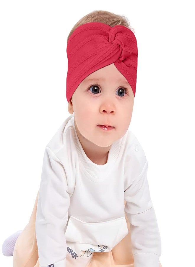 SYGA Baby Headband Nylon Soft Stretchable Thread Hairbands For Newborn Infant Toddler Kids 0-3 Year - Rose Red - Image 1