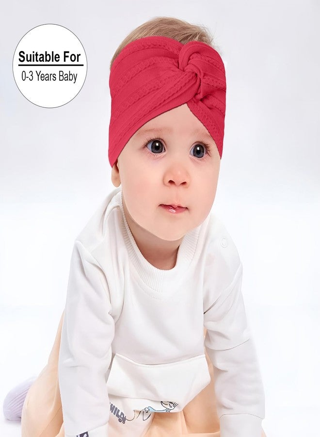SYGA Baby Headband Nylon Soft Stretchable Thread Hairbands For Newborn Infant Toddler Kids 0-3 Year - Rose Red - Image 3