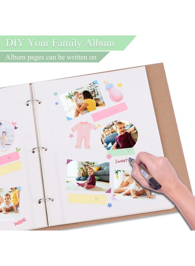 Dxmimer 11 x 9 Inch Photo Album Refill Pages,Album Pages for 3 Ring Binder,Photo Album Self Adhesive Pages, for 2x3 4x6 5x7 8x10 Replacement Photo Album Sheets (30 Sheets/ 60 Pages) - Image 4