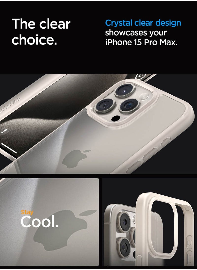Spigen Spigen Ultra Hybrid for iPhone 15 Pro Max Case Cover - Natural Titanium  - Image 3
