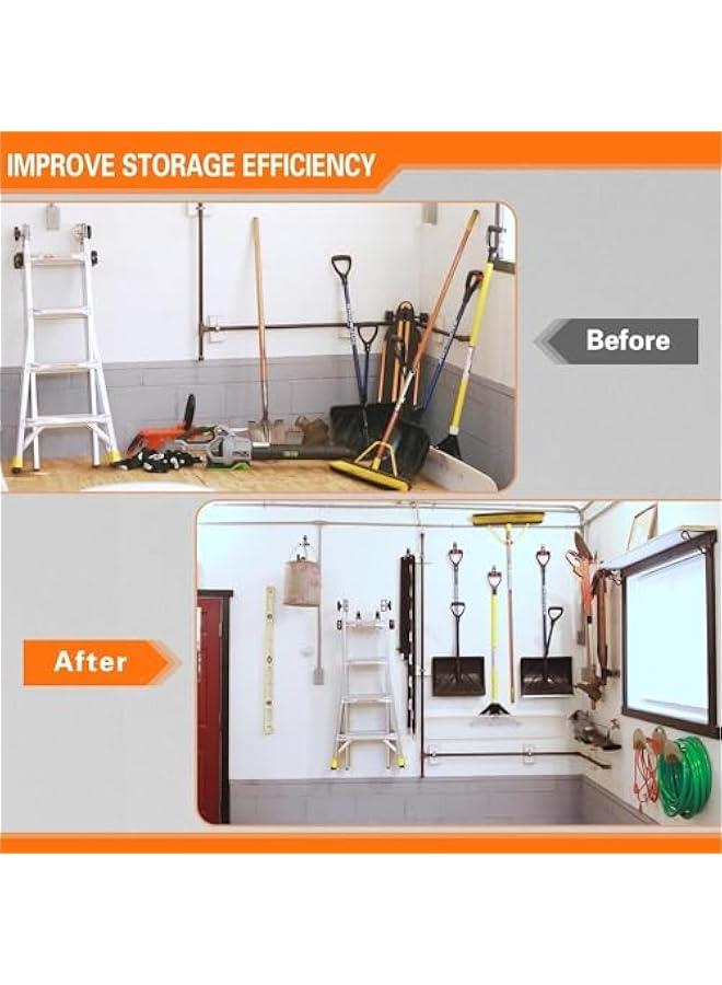 4 pcs Garage Hooks Heavy Duty,Utility Steel Garage Storage Hooks,Wall Mount Garage HangerOrganizer for Organizing Garden Lawn Tools,Ladders,Bulk Items,Bikes,Ropes and More Equipment - Image 5