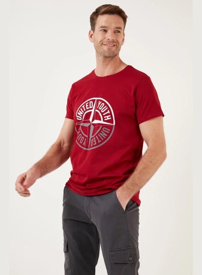 Buratti Printed Crew Neck Cotton Slim Fit T-Shirt Men's T-SHIRT 541PUSULA