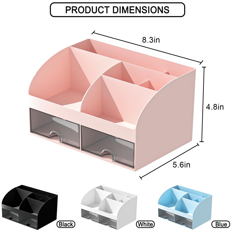 COMFYROOM Makeup Organizer with Drawers, Cosmetic Storage for Dresser Vanity and Bathroom Countertop, Beauty Holder for Lipstick Brush, Skincare Organizer for Vanity, Cosmetic Display Case (Pink) - Image 4