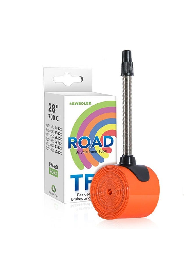 عام أنبوب داخلي للدراجة بوزن خفيف 700C من TPU - يتوافق مع إطارات الدراجات الهوائية 28 بوصة 700x18/23/25/28/30/32C مع صمام فرنسي بطول 65 مم. - Image 1