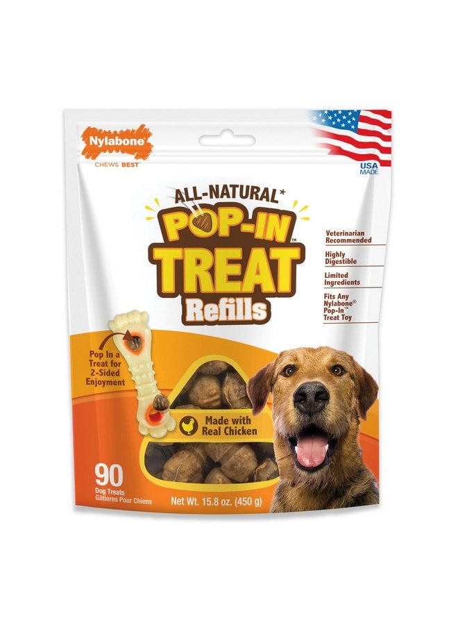 Nylabone Pop-in Dog Treat Toy Refills, All-Natural Dog Treats for Treat Dispensing Toys, Chicken Flavor (90 Count) - Image 1