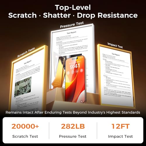 Zeniss NeverBreak 9H+ Hardness for iPhone 16 Pro Screen Protector 12FT Military Grade Protection (Scratch, Shatter, Drop Resistance) 16Pro Tempered Glass Full Edge Coverage Case Friendly 6.3" 2 Pack - Image 3
