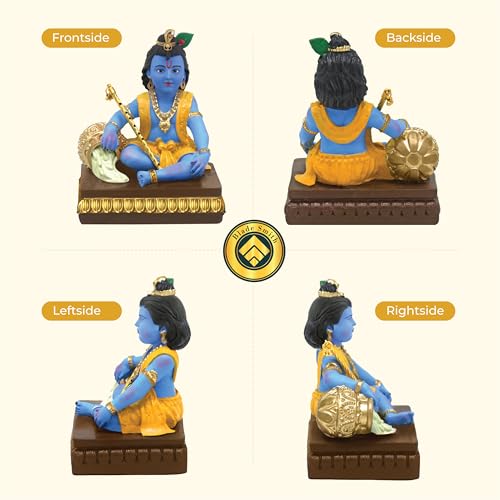 BLADESMITH Bal Krishna Statue - Elegant Krishna Idol Small for Home Decor - Exquisite Krishna Idol Figurine for Spiritual Decor and Gift, Perfectly Crafted with Fine Details - Image 4