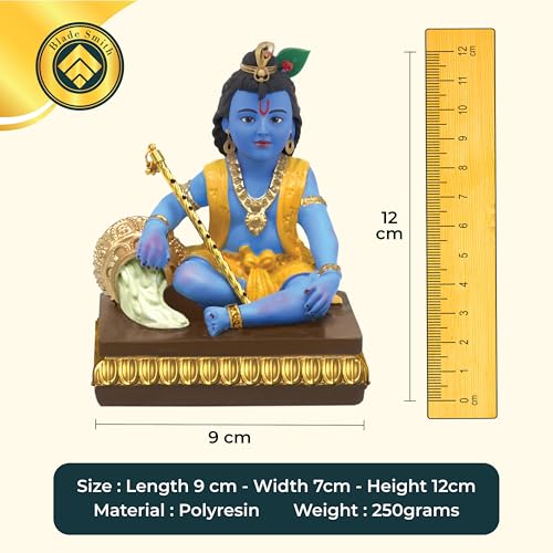 BLADESMITH Bal Krishna Statue - Elegant Krishna Idol Small for Home Decor - Exquisite Krishna Idol Figurine for Spiritual Decor and Gift, Perfectly Crafted with Fine Details - Image 2