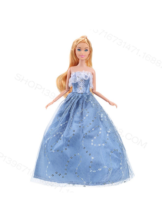30cm Doll Half Pack Large Skirt Wedding Dress Girl Play House Trailing Large Skirt Random 10 Pieces 5 Pieces One Pack-Color:XYS-2-Height:Suitable For 30cm Doll Wearing (just Big Skirt)  - Image 1